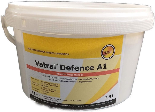 Vatral Defence A1 Brandschutzmörtel Eimer 2,5 ltr: Hochtemperaturbeständiger Schutz für Ihre Leitungsanlagen